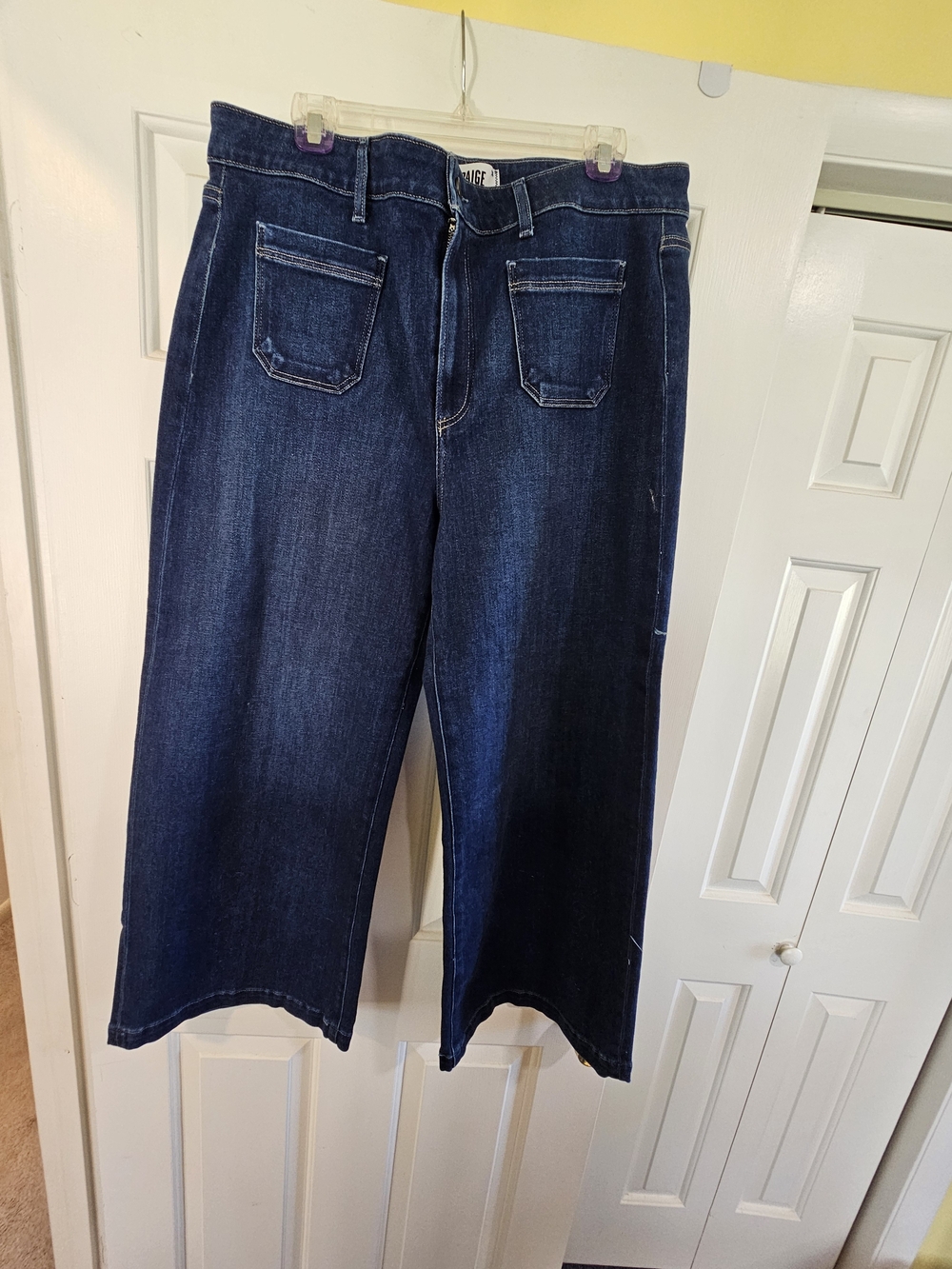 Women's Paige "Anessa" Dark Blue Wide-Leg Jeans